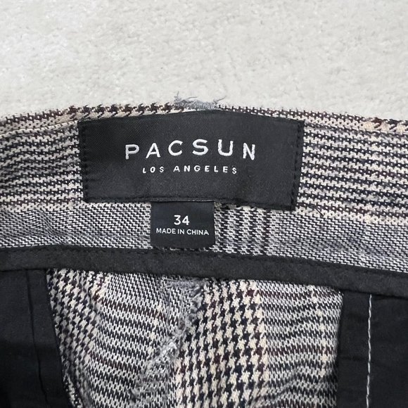 Pacsun Plaid Twill Straight Fit Formal Pants - Picture 6 of 8